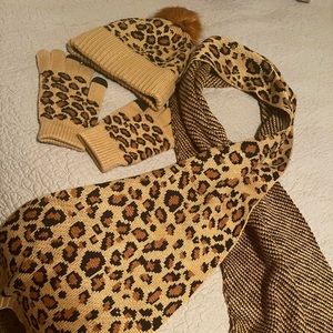 Hat (beanie) gloves and shawl (wrap)